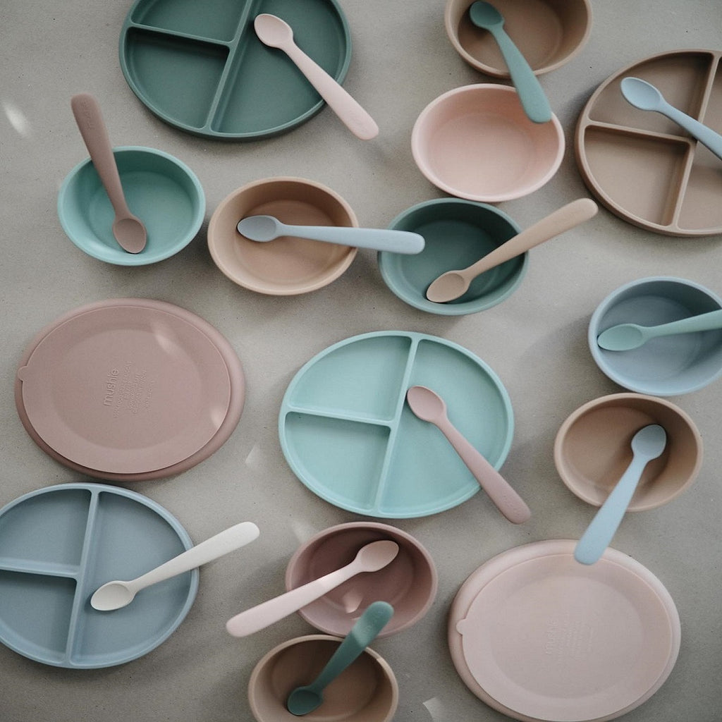 Mushie plates and bowls 