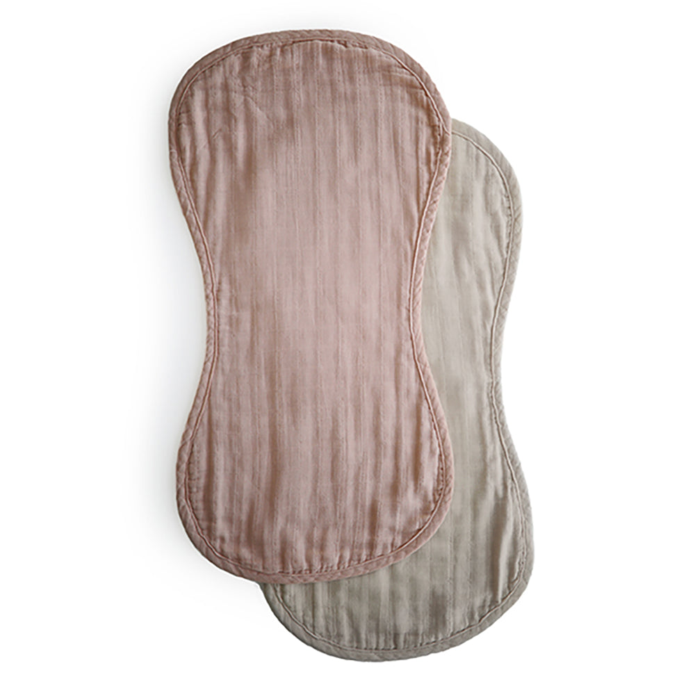 Mushie Burp Cloth - Blush / Fog