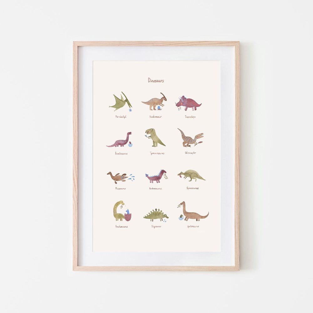 Mushie Poster - Medium - Dinosaurs