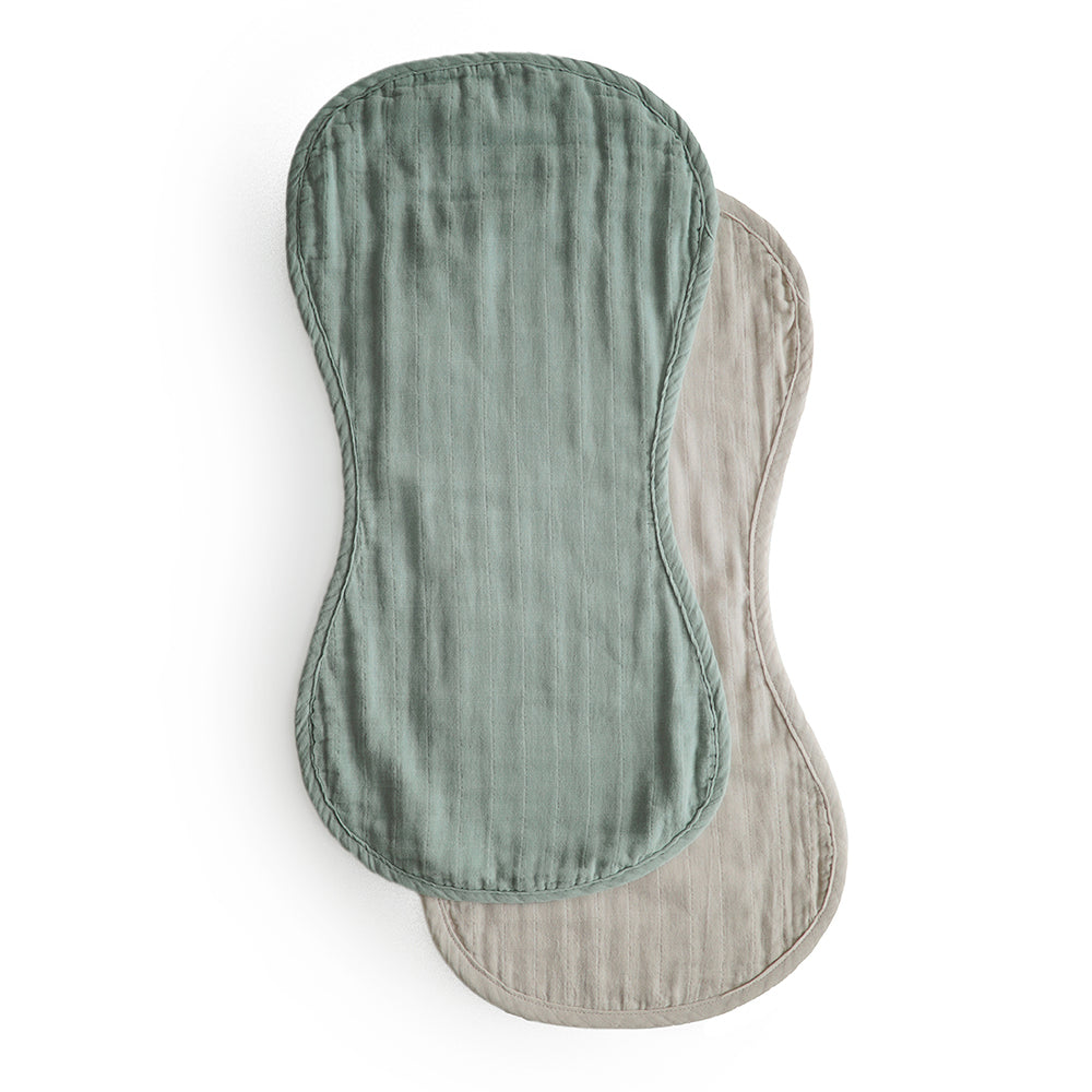 Mushie Burp Cloth - Roman Green / Fog