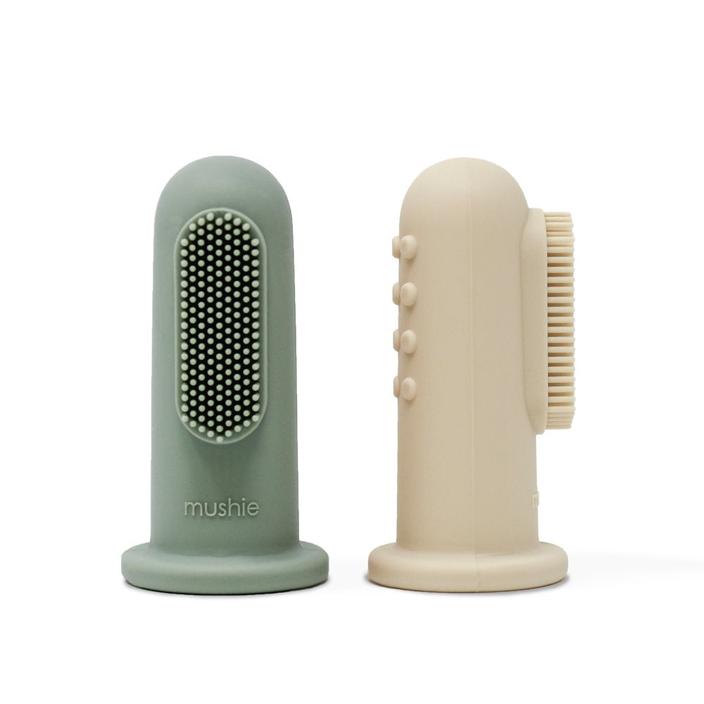 Finger Toothbrush - Cambridge Blue/Shifting Sand