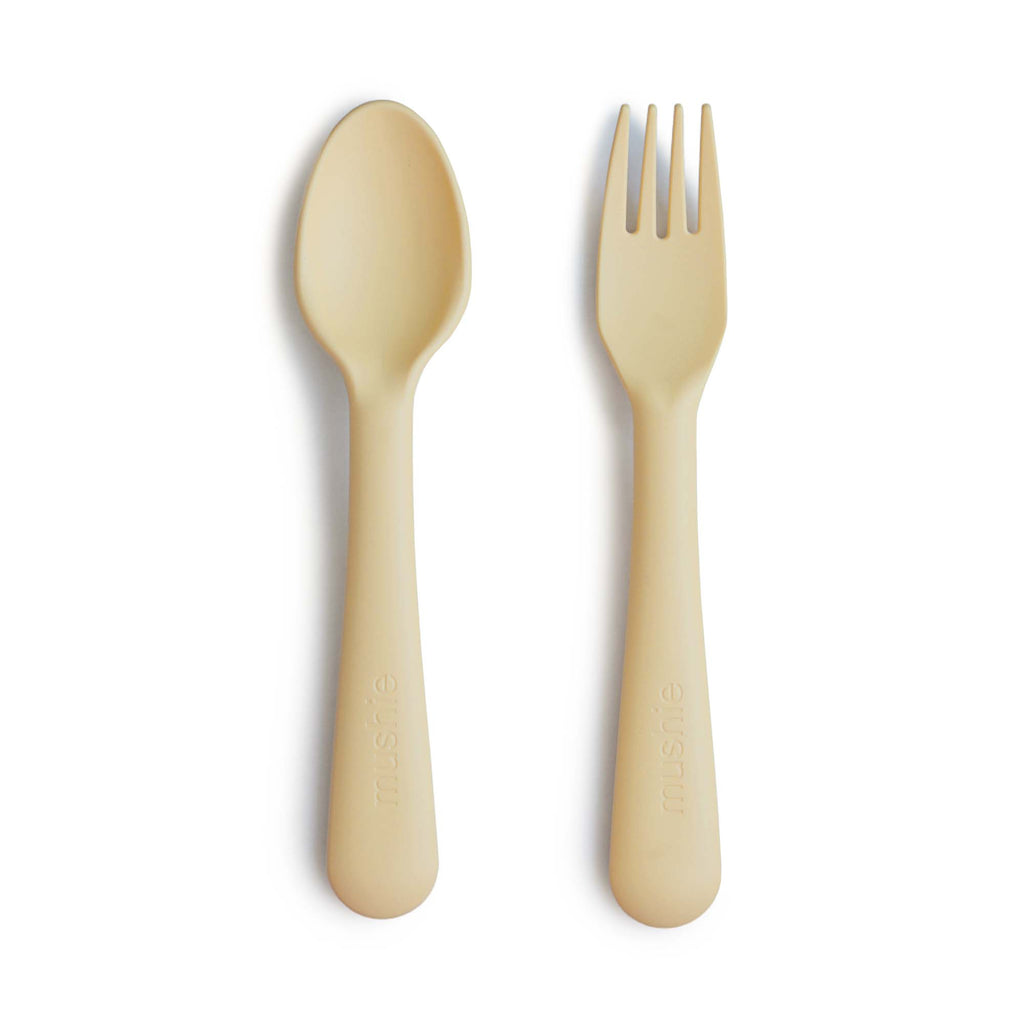 Mushie Fork & Spoon - Pale Dafodill