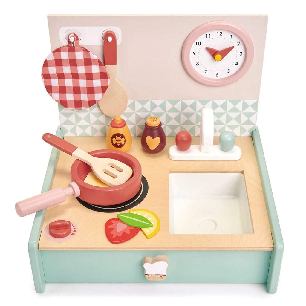 Wooden Portable Kitchenette Play Set