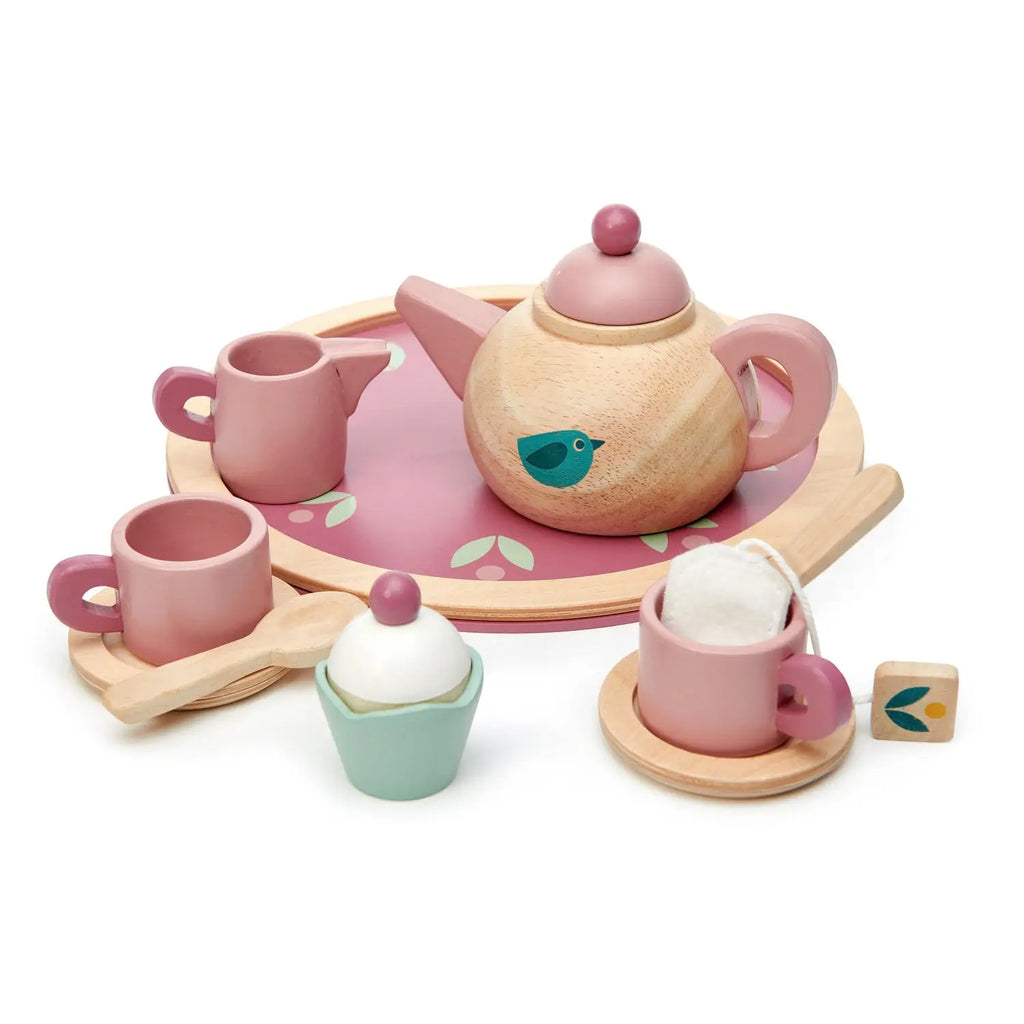 Wooden Birdie Tea Set