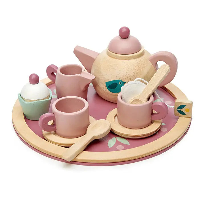 Wooden Birdie Tea Set